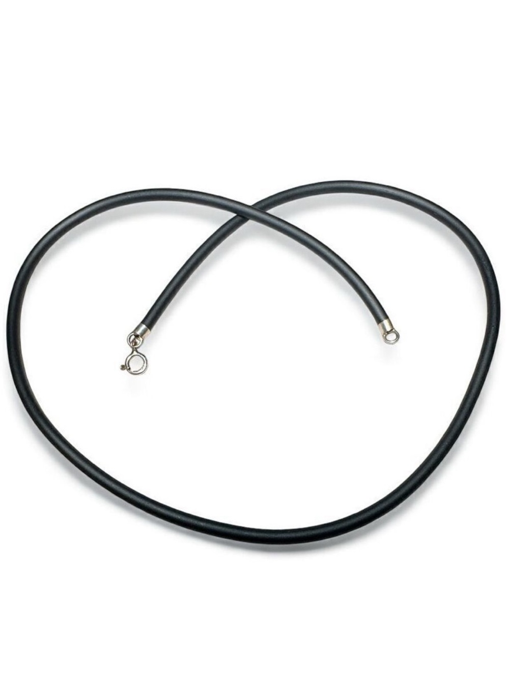 14.5” Black Cord Necklace - Minimalist | Unisex 925 Silver Clasp | Pendant Ready